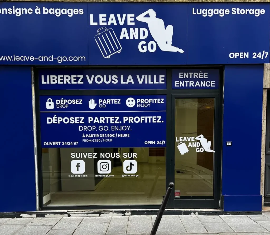 Vitrine consigne bagages Paris 2 ouvert 24/7